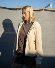 Velour Zip-Up Hoodie-TENORE