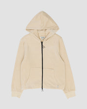 Velour Zip-Up Hoodie-TENORE