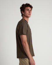 Vertical Yarn Dye Stripe Tee-TENORE