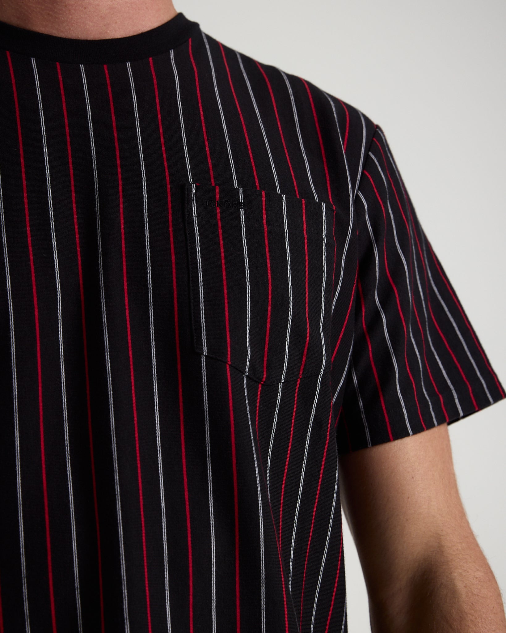 Vertical Yarn Dye Stripe Tee-TENORE
