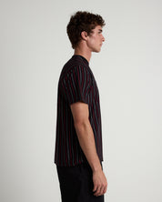 Vertical Yarn Dye Stripe Tee-TENORE
