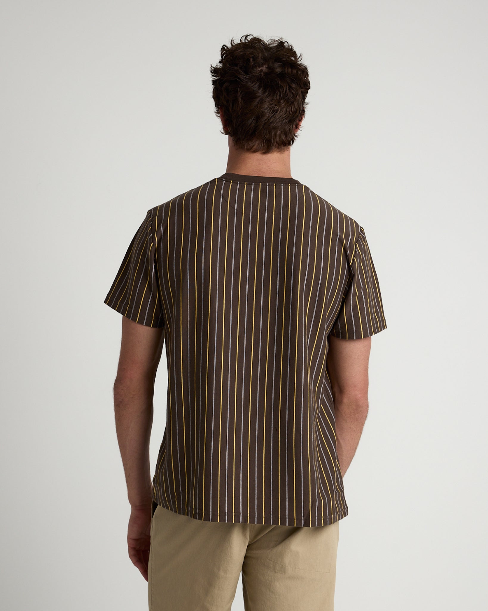 Vertical Yarn Dye Stripe Tee-TENORE