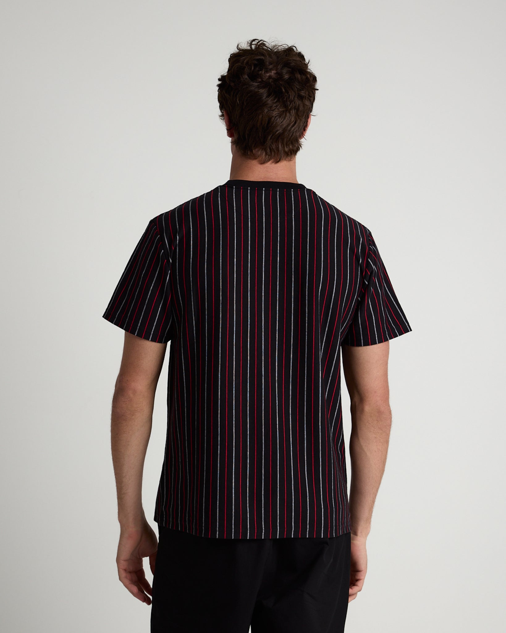 Vertical Yarn Dye Stripe Tee-TENORE