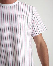 Vertical Yarn Dye Stripe Tee-TENORE