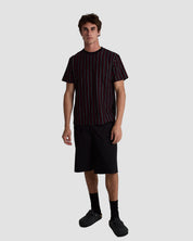 Vertical Yarn Dye Stripe Tee-TENORE