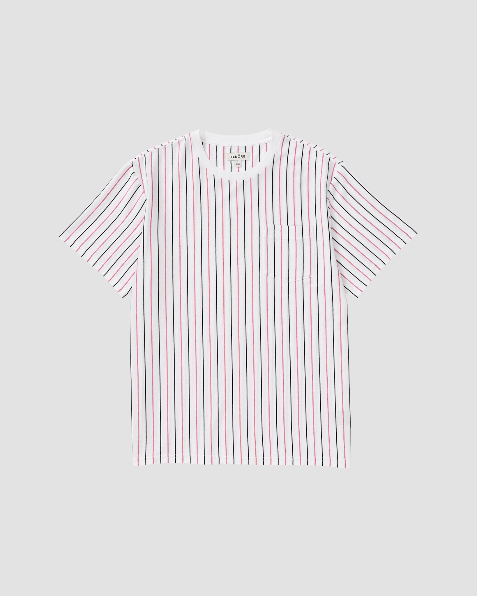 Vertical Yarn Dye Stripe Tee-TENORE