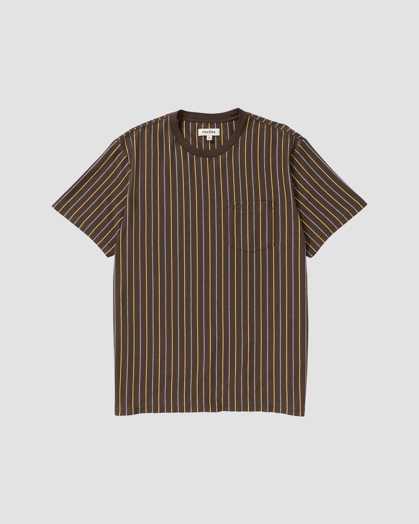 Vertical Yarn Dye Stripe Tee-TENORE