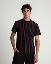 Vertical Yarn Dye Stripe Tee-TENORE