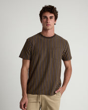 Vertical Yarn Dye Stripe Tee-TENORE