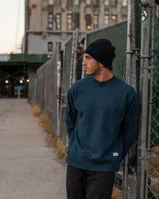 Woven Label Fleece Crewneck-TENORE