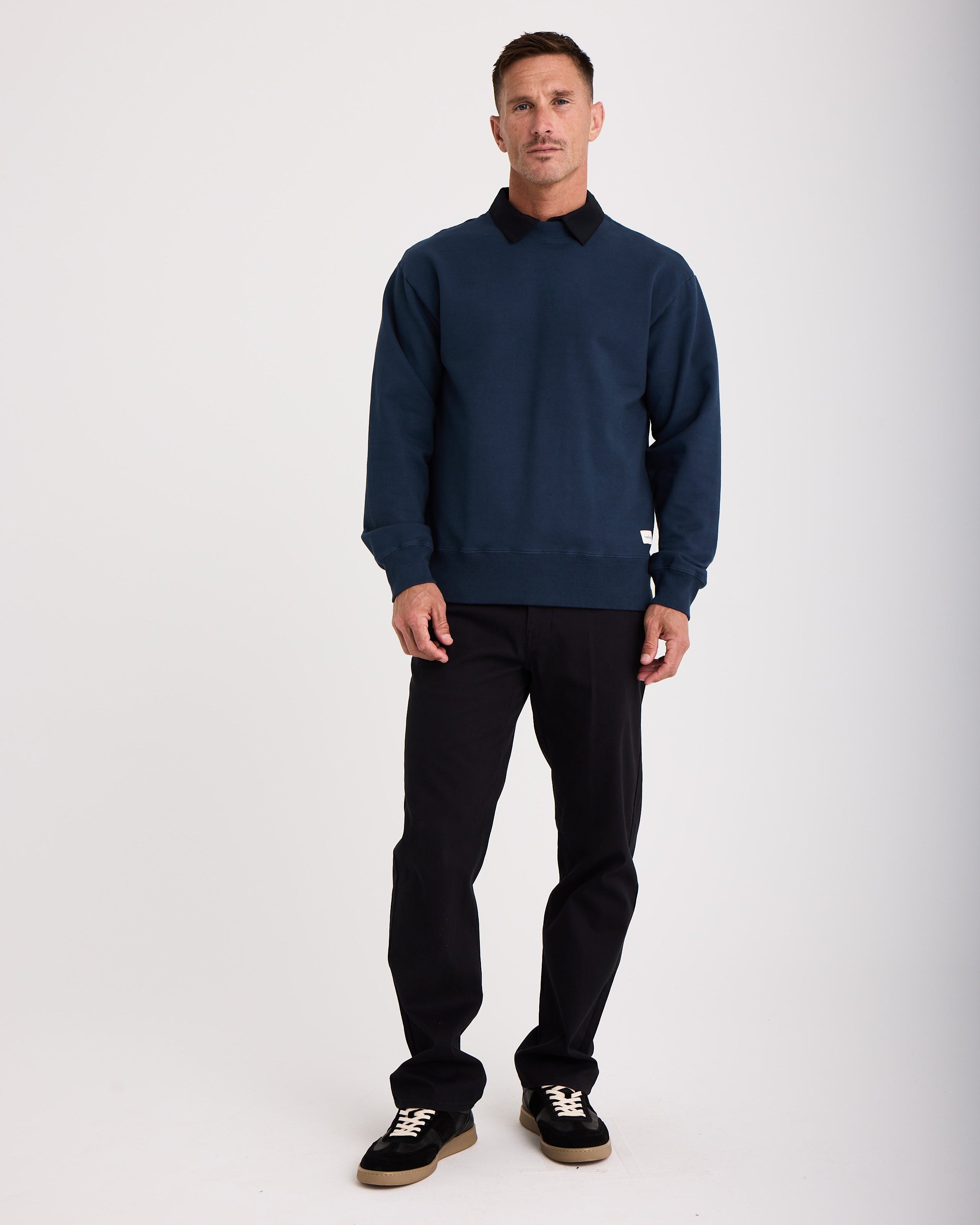 Woven Label Fleece Crewneck-TENORE