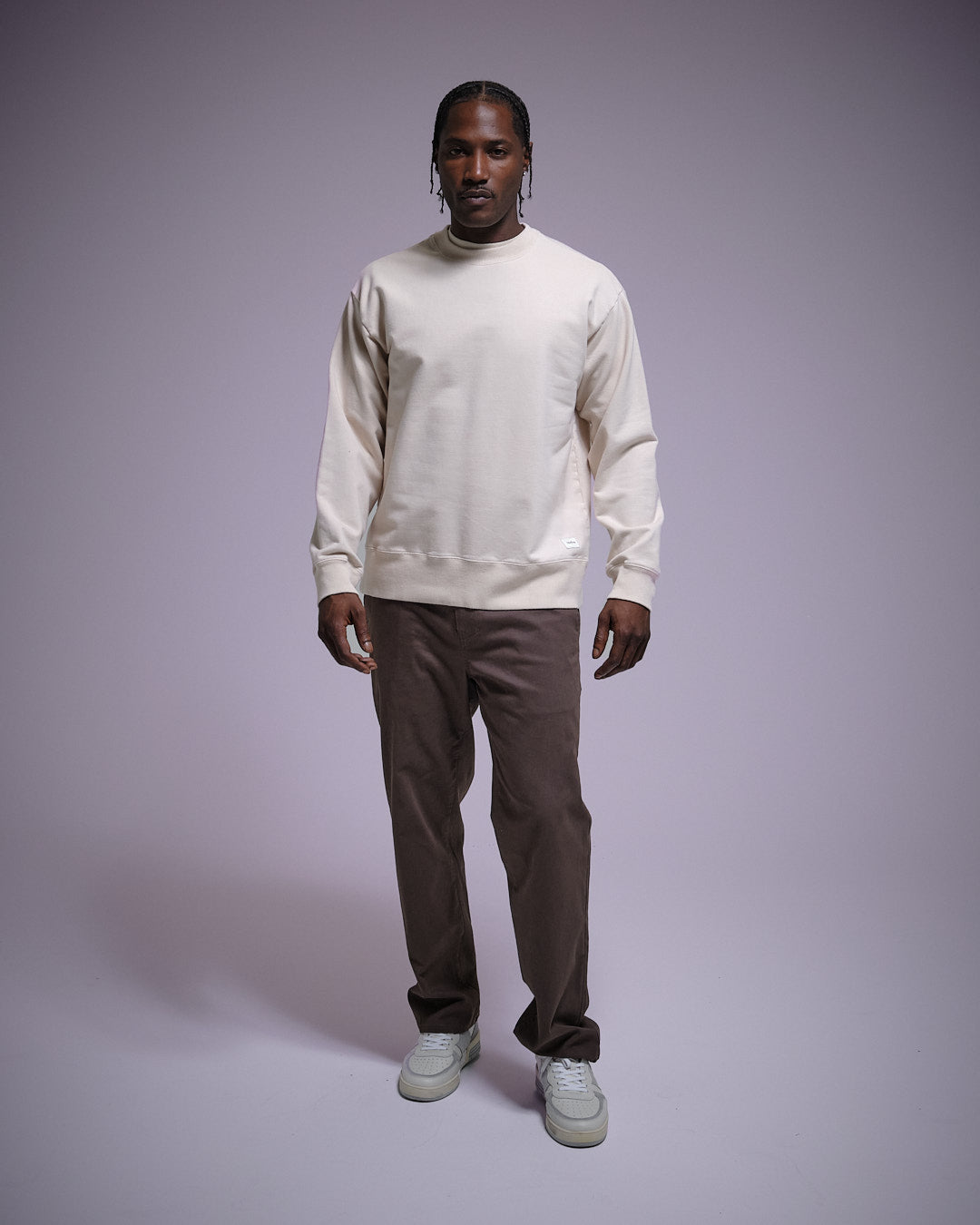 Woven Label Fleece Crewneck-TENORE