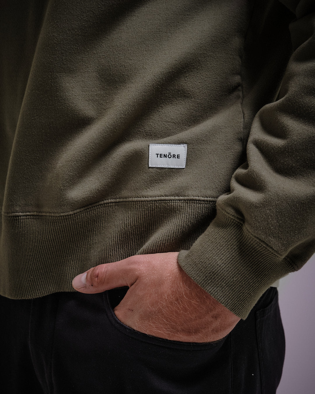 Woven Label Fleece Crewneck-TENORE