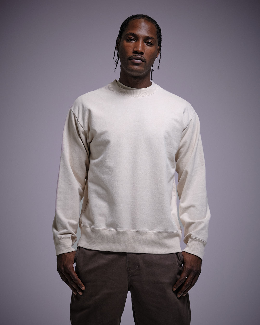 Woven Label Fleece Crewneck-TENORE