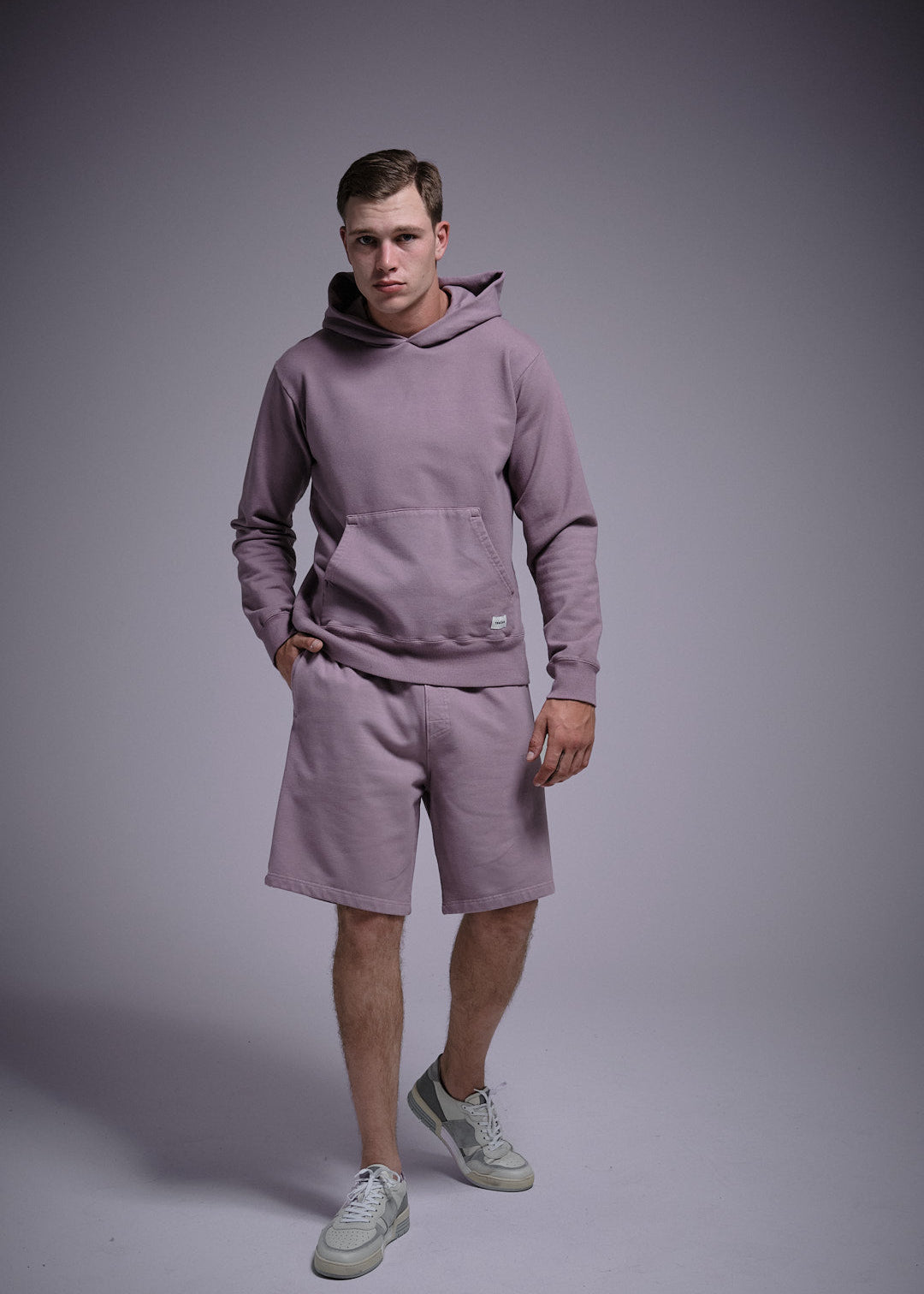 Woven Label Fleece Hoodie-TENORE