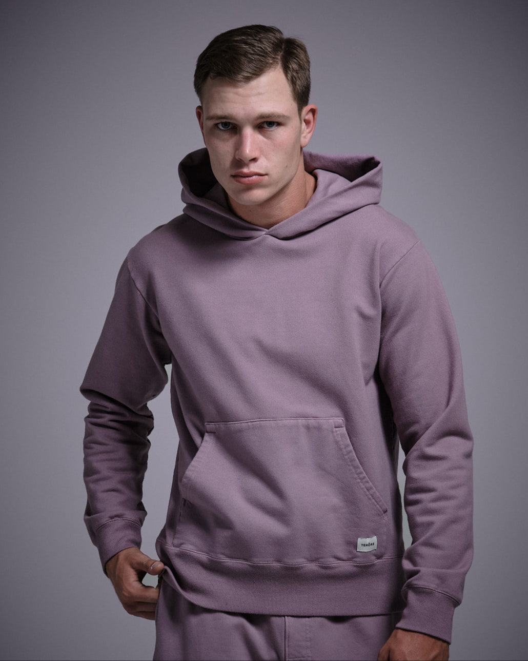 Woven Label Fleece Hoodie-TENORE