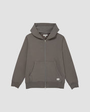Woven Label Fleece Zip Hood-TENORE