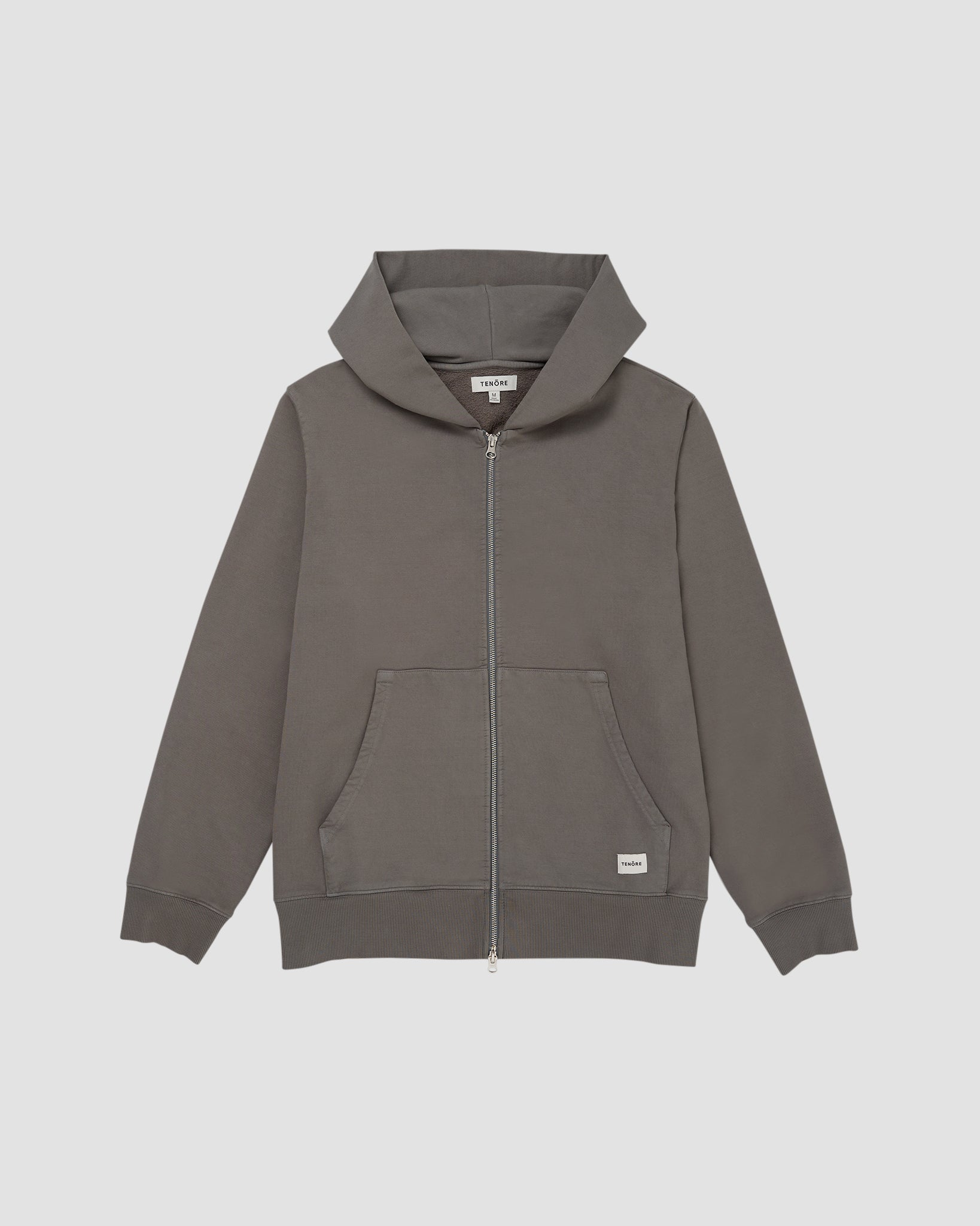 Woven Label Fleece Zip Hood-TENORE