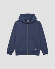 Woven Label Fleece Zip Hood-TENORE