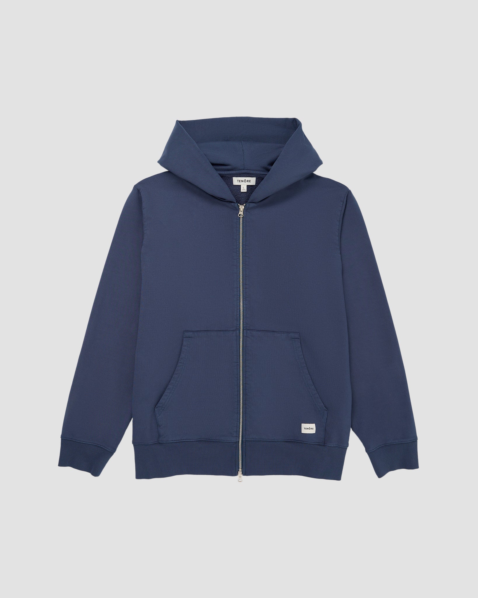 Woven Label Fleece Zip Hood-TENORE