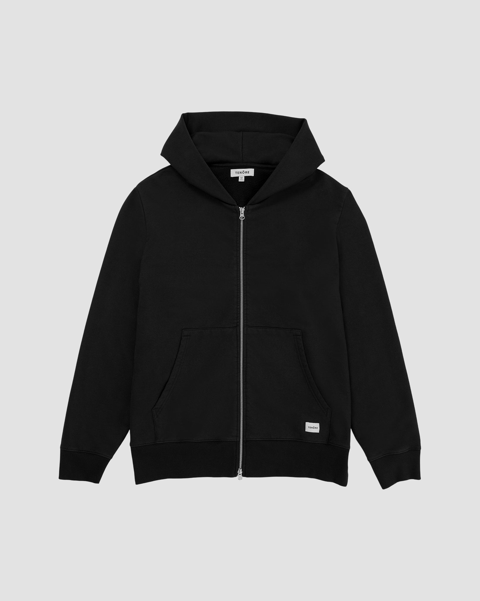 Woven Label Fleece Zip Hood-TENORE