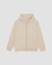 Woven Label Fleece Zip Hood-TENORE