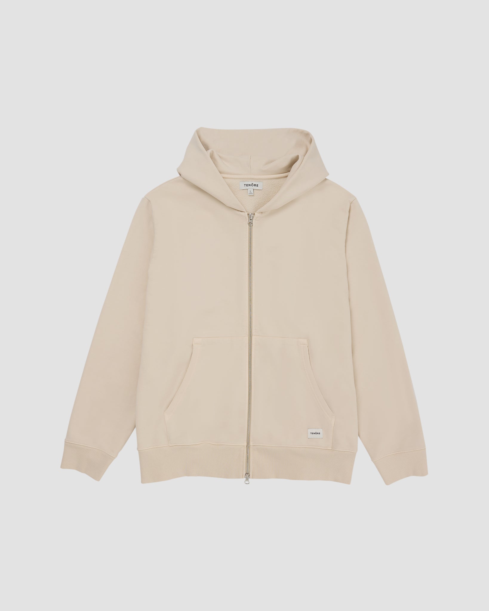 Woven Label Fleece Zip Hood-TENORE