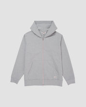 Woven Label Fleece Zip Hood-TENORE