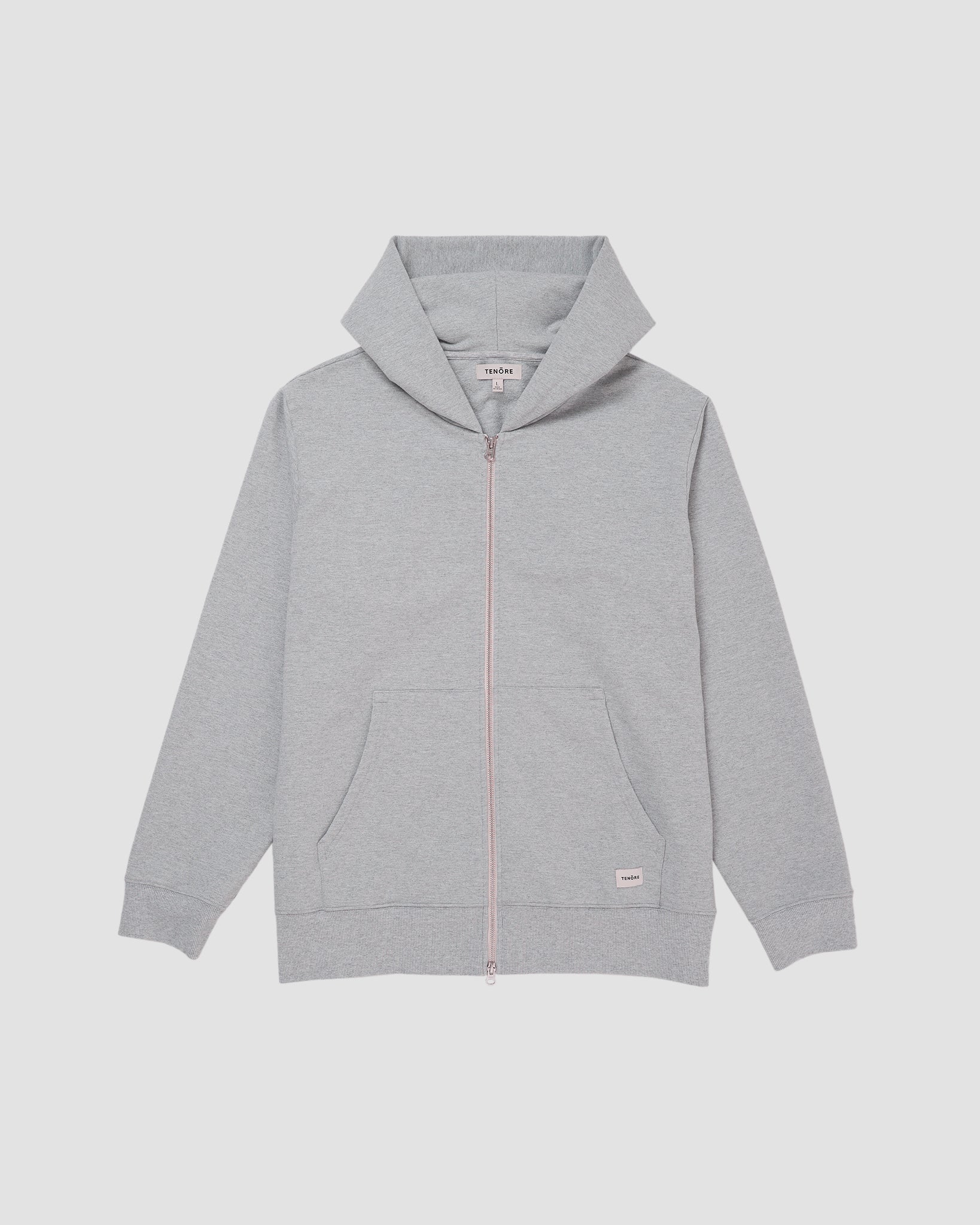Woven Label Fleece Zip Hood-TENORE