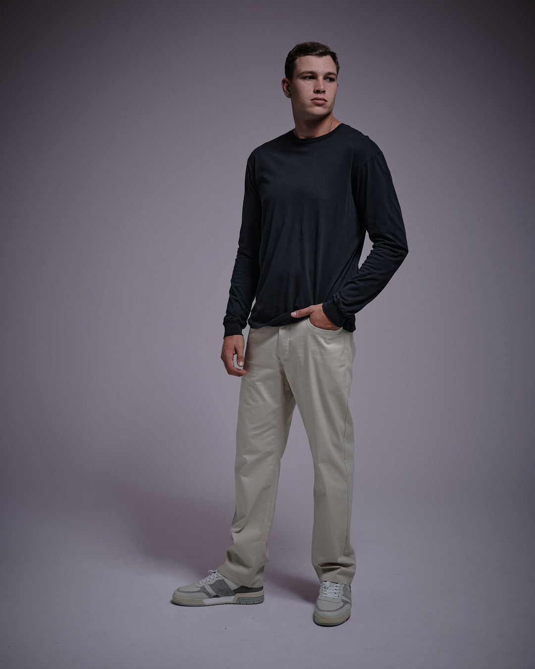 Woven Label Soft Longsleeve Tee-TENORE