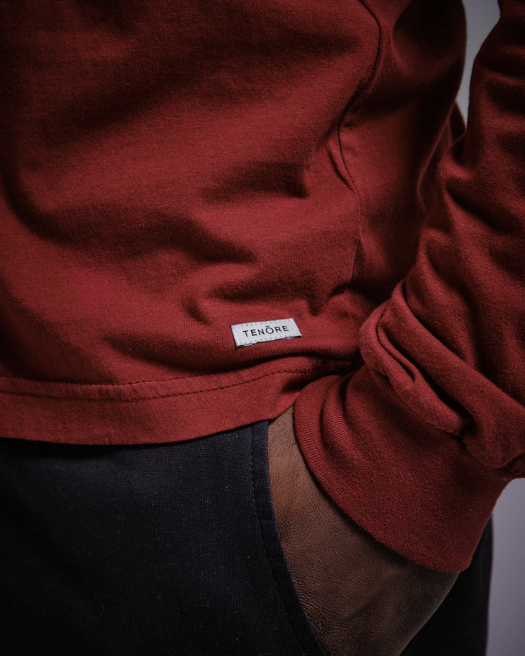 Woven Label Soft Longsleeve Tee-TENORE