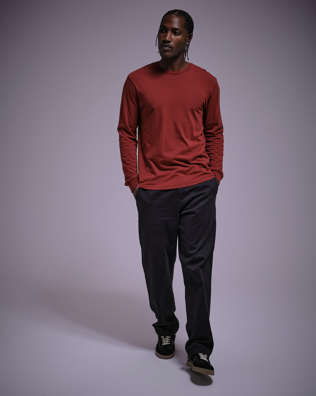 Woven Label Soft Longsleeve Tee-TENORE