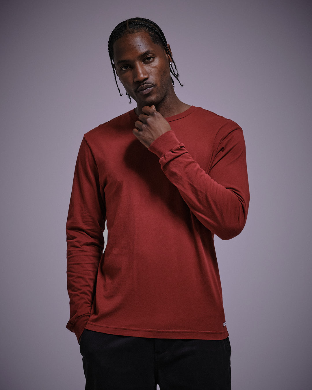 Woven Label Soft Longsleeve Tee-TENORE