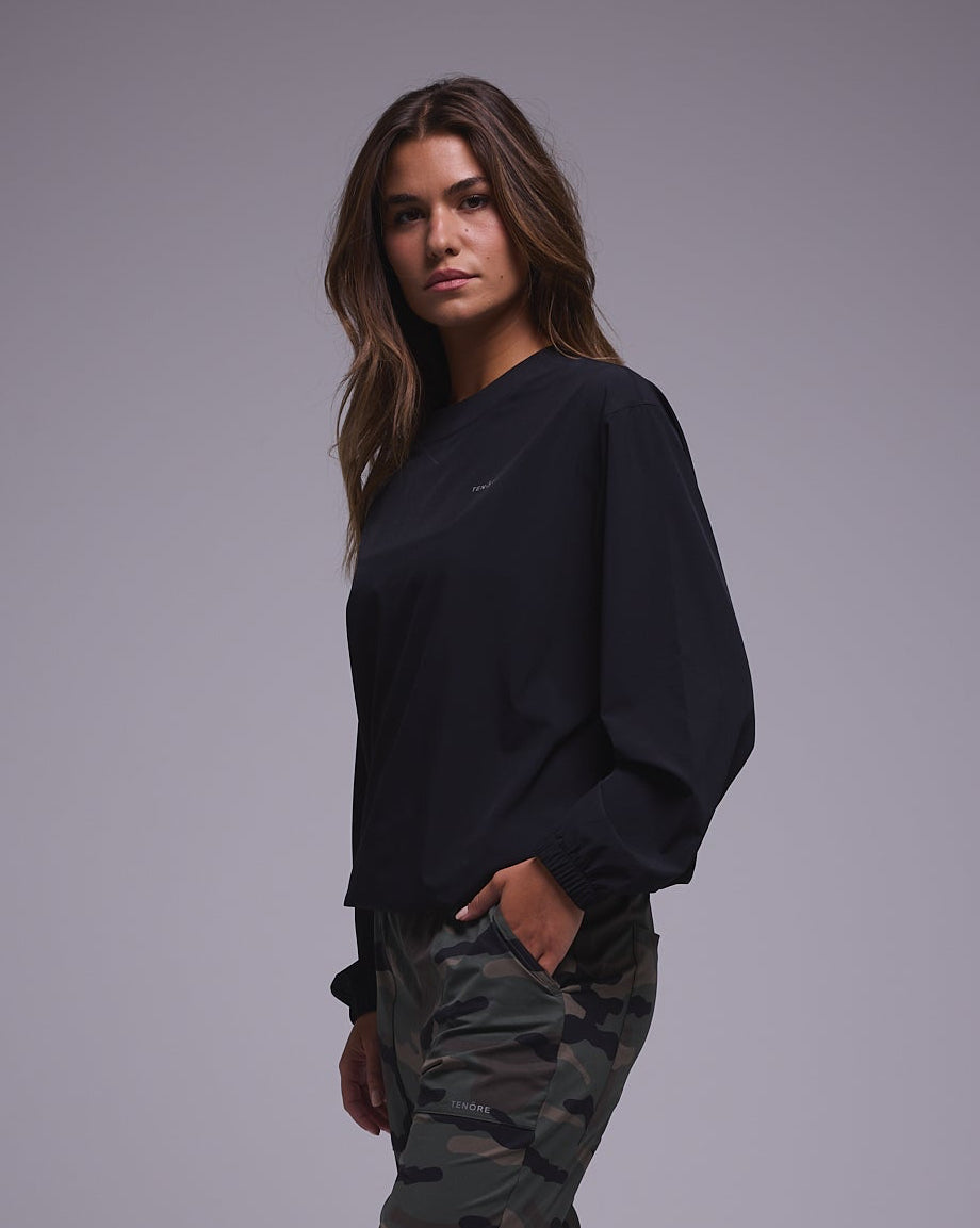 Woven Pullover Crew-TENORE