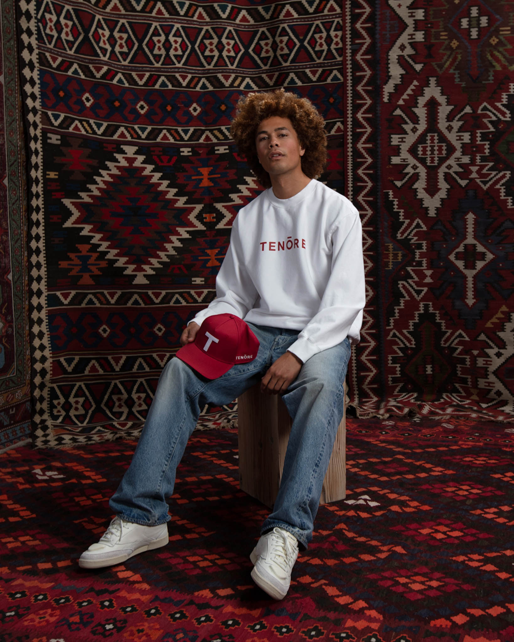 TENŌRE Logo Stadium Snapback In Cardinal